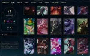 Conta LoL nível 320 platina na solo/duo