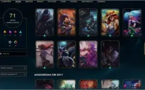 Conta LoL nível 320 platina na solo/duo