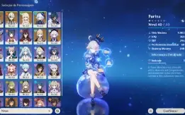Conta AR48 com Arlecchino, Furina, Neuvillette e outros