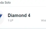 Conta diamante 4 com 82,9% de WR com MMR MESTRE
