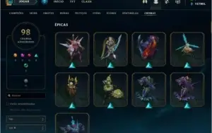 Conta nível 600, Ouro 4, 261 skins, todos os Champs