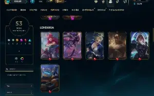 Unranked com 65 Champs e 53 Skins ( MONO SUP )