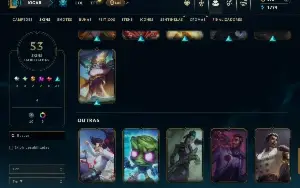 Unranked com 65 Champs e 53 Skins ( MONO SUP )