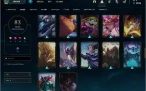 CONTA LOL 🌟 83 SKINS NO TOTAL 🌟 4 SKINS ULTIMATE
