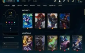 CONTA LOL 🌟 83 SKINS NO TOTAL 🌟 4 SKINS ULTIMATE