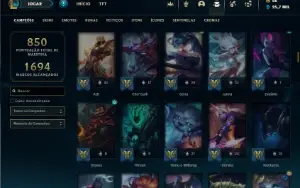 Esmeralda 1 com TODOS os champs e 482 Skins + 11 Prestigios