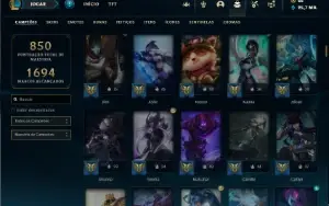 Esmeralda 1 com TODOS os champs e 482 Skins + 11 Prestigios