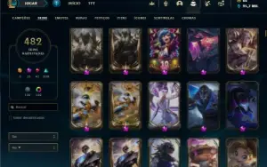 Esmeralda 1 com TODOS os champs e 482 Skins + 11 Prestigios