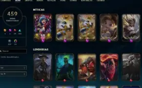 Promoção Conta Lol 459 Skins Plat 3