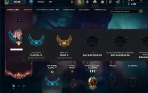 Platina 4 com 50 Champs e 25 Skins + 1 Prestigio do Zed