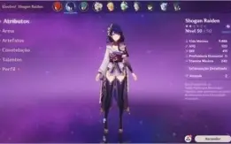 Xiao, Eula, Baal e Diluc + 2 armas T5