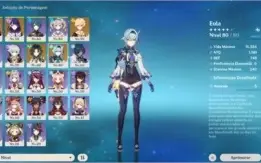 Xiao, Eula, Baal e Diluc + 2 armas T5