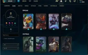 Conta prata 4 com 37 Champs e 8 Skins + 5 Fragmentos