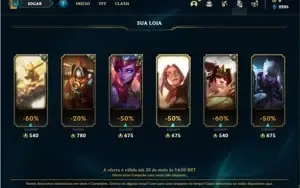 Conta prata 4 com 37 Champs e 8 Skins + 5 Fragmentos