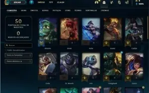 Conta prata 4 com 37 Champs e 8 Skins + 5 Fragmentos