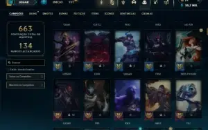Esmeralda 1 com TODOS os Champs e 252 Skins ( MAIN ADC )
