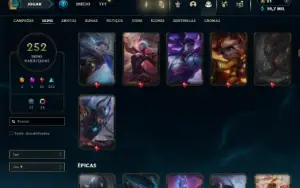 Esmeralda 1 com TODOS os Champs e 252 Skins ( MAIN ADC )
