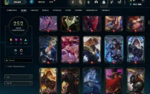 Esmeralda 1 com TODOS os Champs e 252 Skins ( MAIN ADC )