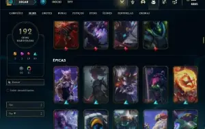 Conta prata 2 com 145 Champs e 192 Skins + 3 Ultimates