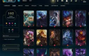 Conta prata 2 com 145 Champs e 192 Skins + 3 Ultimates