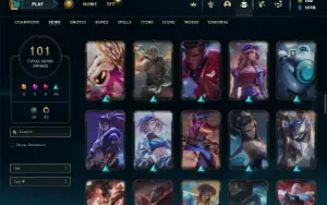 Ouro 4 com 100 Champs e 101 Skins + 45 Cromas