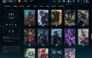 Ouro 4 com 100 Champs e 101 Skins + 45 Cromas