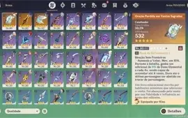 CONTA COM 6 PERSONAGENS 5 ESTRELAS E 3 ARMAS
