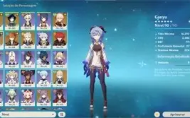 conta genshin impact ganyu + amos / + 9 personagens 5*