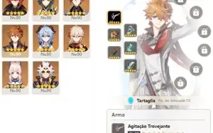 CONTA GENSHIN AR58 - 6 ARMAS 5⭐ DILUC C/ TUMULO + 12 LEND