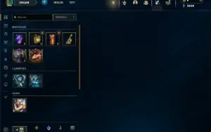 Unranked com 31 Champs e 2 Skins + 3 Fragmentos