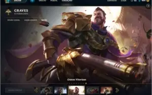 conta lol ouro 5 barato +skin graves vitorioso