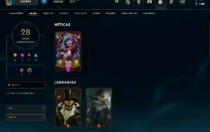vendo conta lol 28 skins PLATINA 2