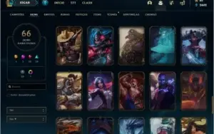Conta unranked com 66 skins com Twitch medieval e WW cinzent