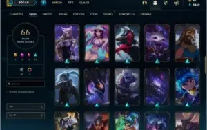 Conta unranked com 66 skins com Twitch medieval e WW cinzent