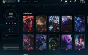Conta unranked com 66 skins com Twitch medieval e WW cinzent