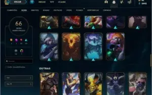 Conta unranked com 66 skins com Twitch medieval e WW cinzent