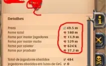 ✅50m de prata ✅ 1400 PA ✅ 580 M DE FAMA ✅PVE/PVP BEM UPADO