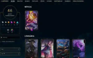 Lol Esmeralda Ex-Dima, Skins Raras, Lvl 164, Honra4, 46 Skin