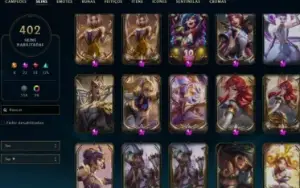 Conta Lol Mais De 400 Skins Várias Prestigios E Todas Da Lux