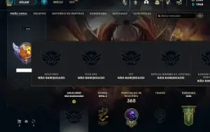 Unranked com 105 Champs e 63 Skins + 5200 RP
