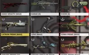 Conta de Warframe quase todos os warframes prime antigos