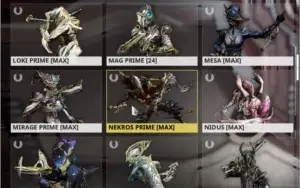 Conta de Warframe quase todos os warframes prime antigos