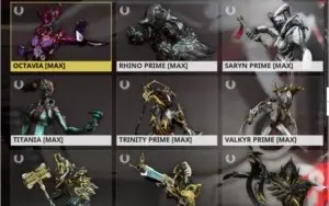Conta de Warframe quase todos os warframes prime antigos