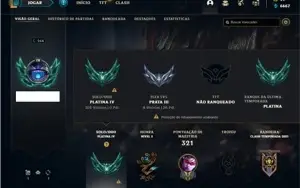 Conta platina 4 com 72 Champs e 60 Skins + 4 Vitoriosas