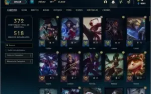 Conta ouro 4 com TODOS os champs e 307 skins + Kayle Juiza