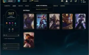 Conta ouro 4 com TODOS os champs e 307 skins + Kayle Juiza