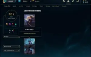 Conta ouro 4 com TODOS os champs e 307 skins + Kayle Juiza