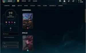 Conta unranked com Corki Ovni, Kayle Juiza e Rammus Rei