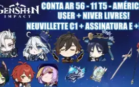 Conta Genshin Impact AR 56 com Neuvillette C1, Furina e + ⭐