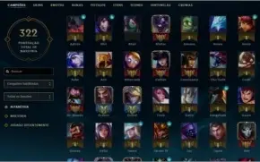 CONTA LOL 94 CAMPEÕES, 34 SKINS, DIAMANTE 3 E LEVEL 188